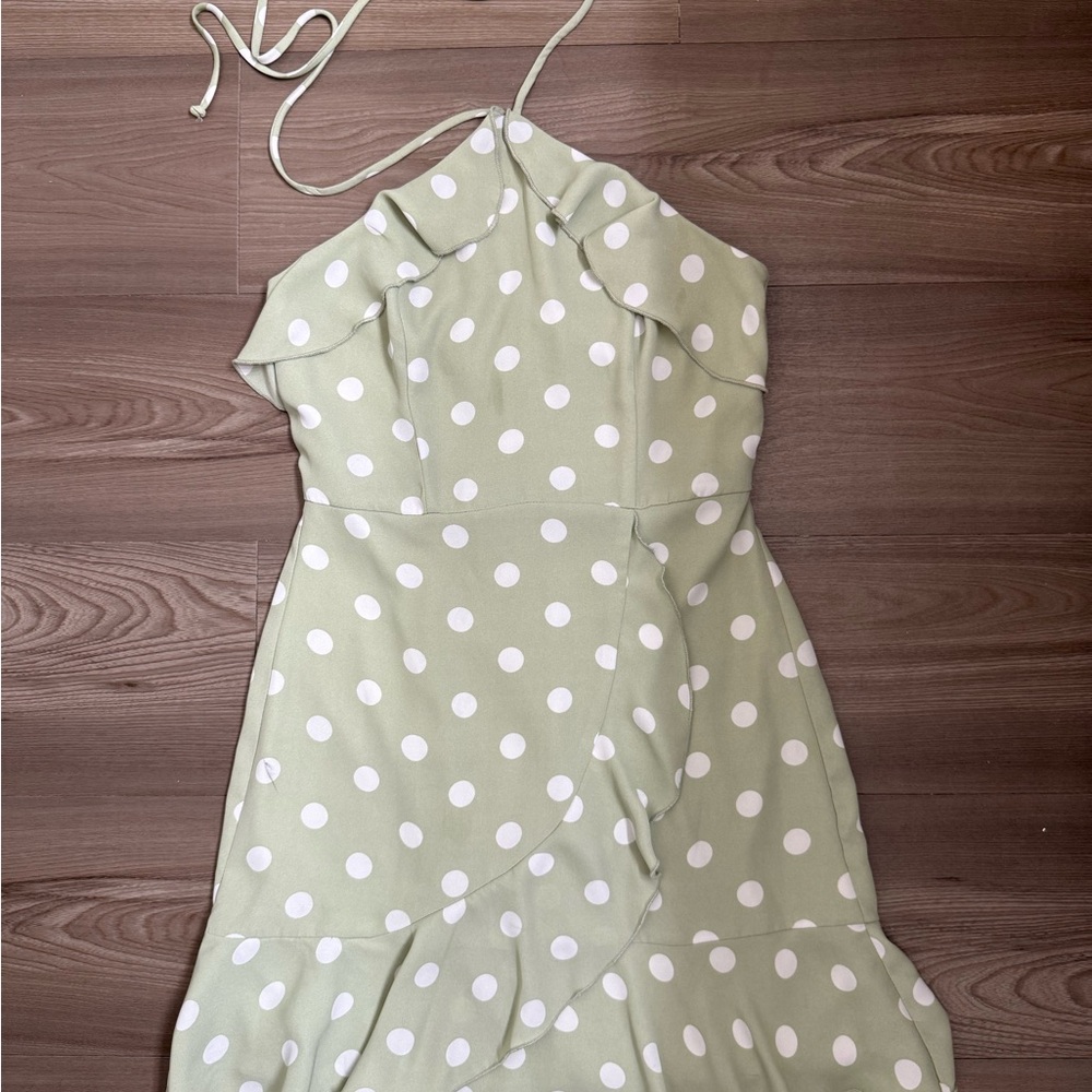 Teeze Me Green Halter Sundress for Wedding Guests